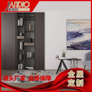 辦公室落地書柜 現(xiàn)代整墻落地格子小書柜 書架儲(chǔ)物柜定制廠家 圣蒂歐